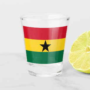 Patriotic shot glass with flag of Ghana