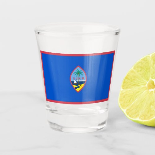 Patriotic shot glass with flag of Guam