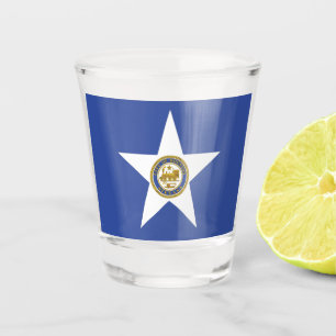 Patriotic shot glass with flag of Houston
