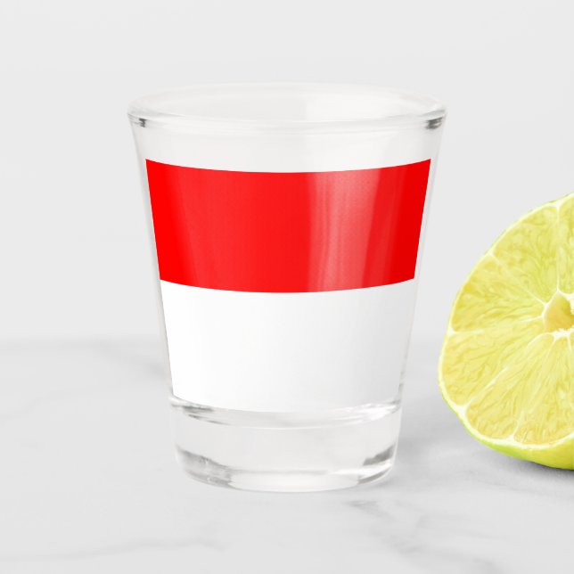 Patriotic shot glass with flag of Indonesia (Front)