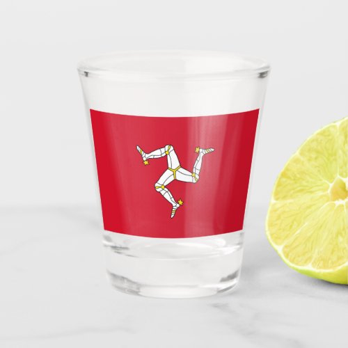 Patriotic shot glass with flag of Isle of Man