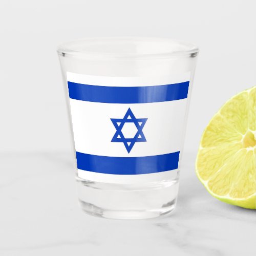 Patriotic shot glass with flag of Israel