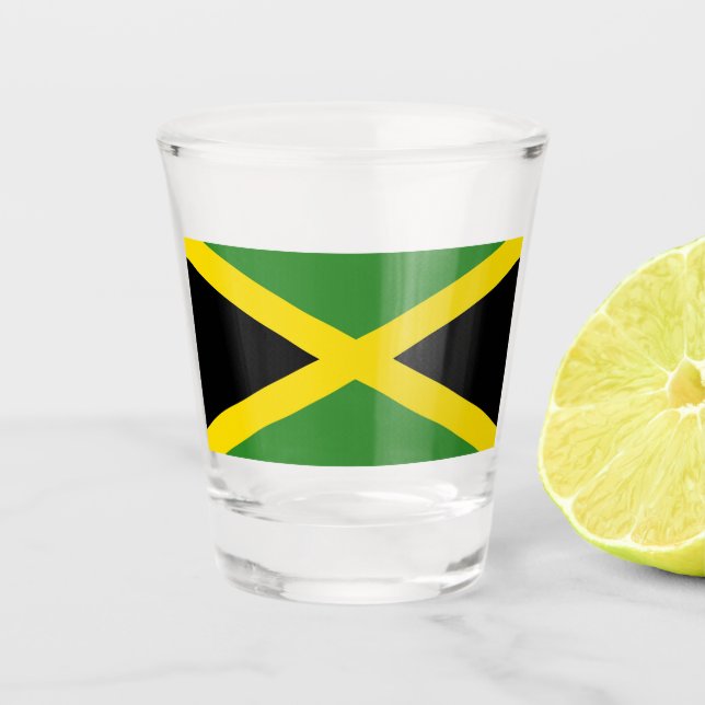 Patriotic shot glass with flag of Jamaica (Front)