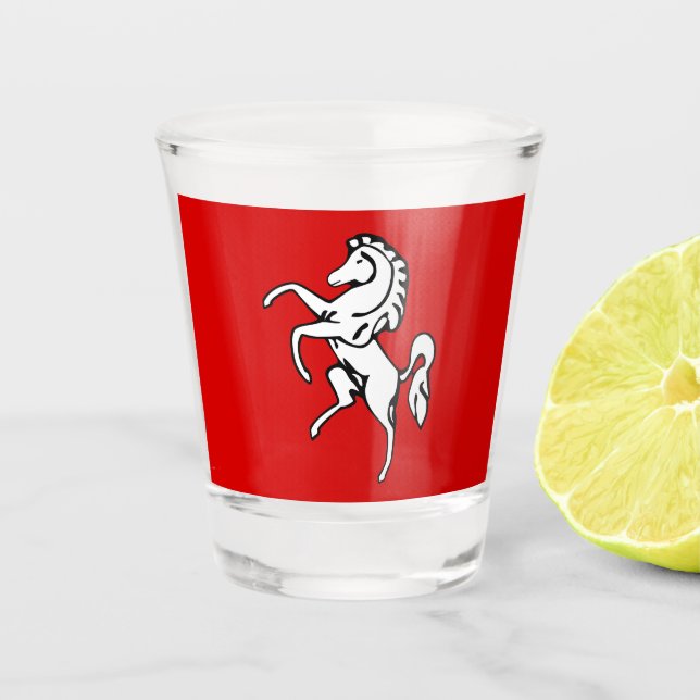 Patriotic shot glass with flag of Kent County (Front)
