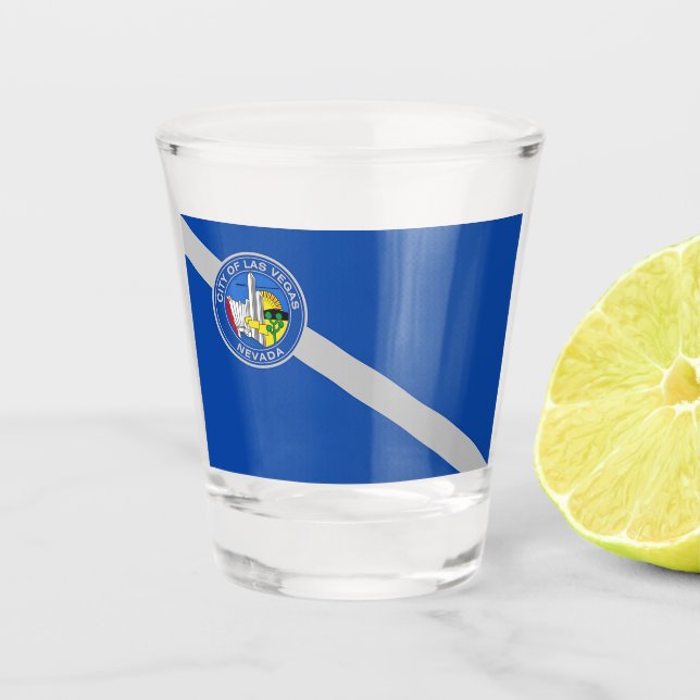 Patriotic shot glass with flag of Las Vegas (Front)