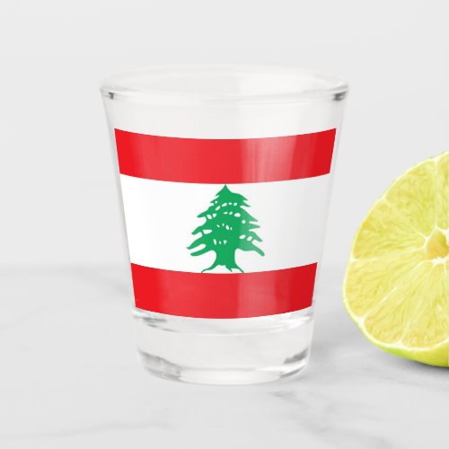 Patriotic shot glass with flag of Lebanon