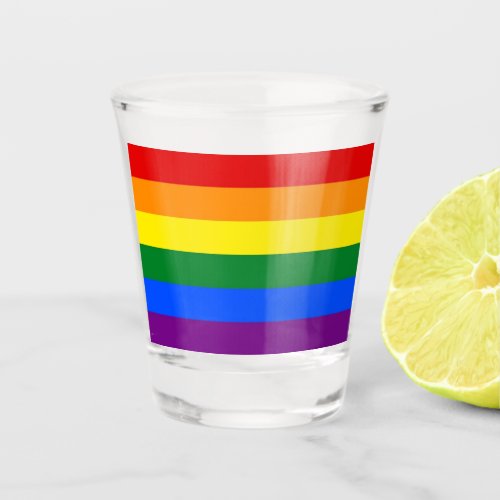 Patriotic shot glass with flag of LGBT