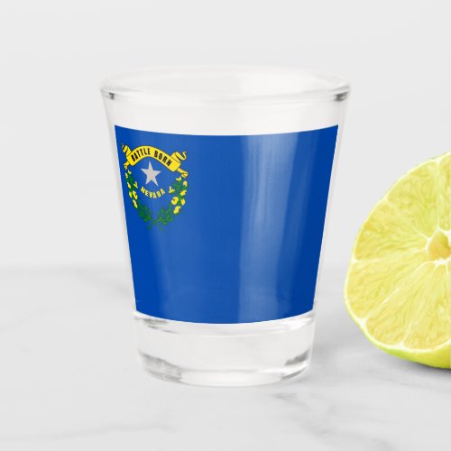 Patriotic shot glass with flag of Nevada