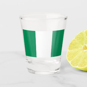 Patriotic shot glass with flag of Nigeria