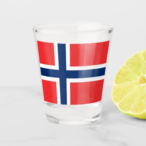 Patriotic shot glass with flag of Norway