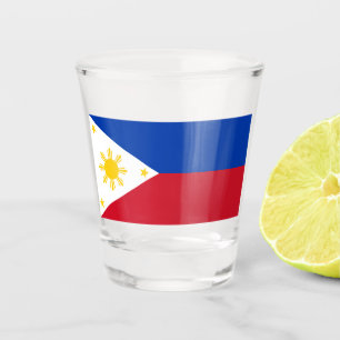 Patriotic shot glass with flag of Philippines