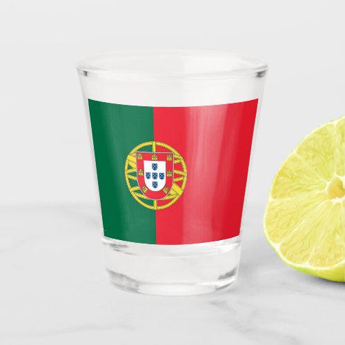 Patriotic shot glass with flag of Portugal