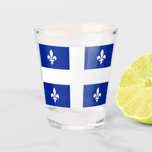Patriotic shot glass with flag of Quebec