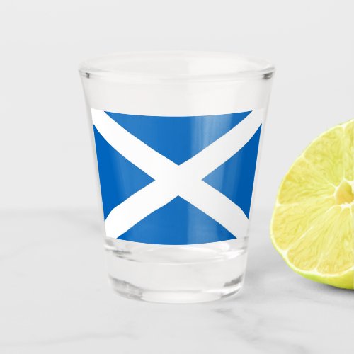 Patriotic shot glass with flag of Scotland