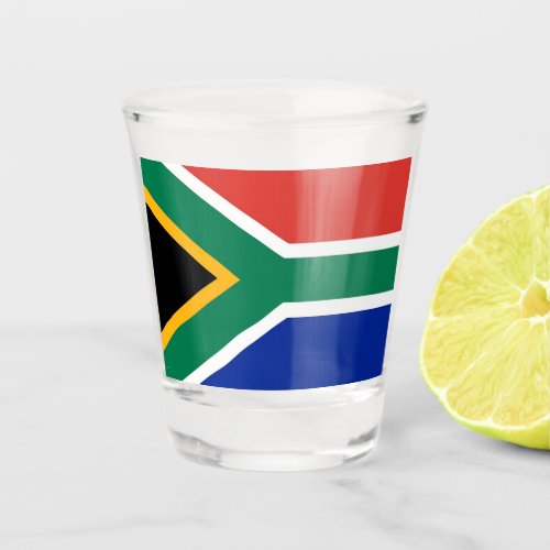 Patriotic shot glass with flag of South Africa