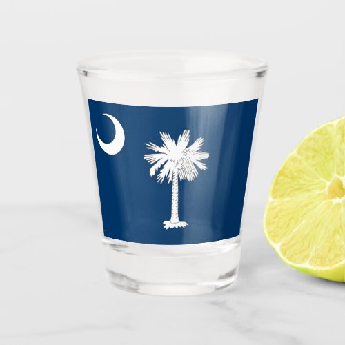 Patriotic shot glass with flag of South Carolina