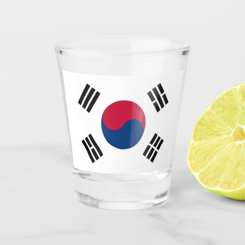 Patriotic shot glass with flag of South Korea
