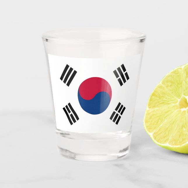 Patriotic shot glass with flag of South Korea (Front)