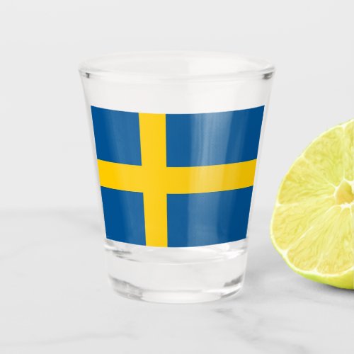 Patriotic shot glass with flag of Sweden