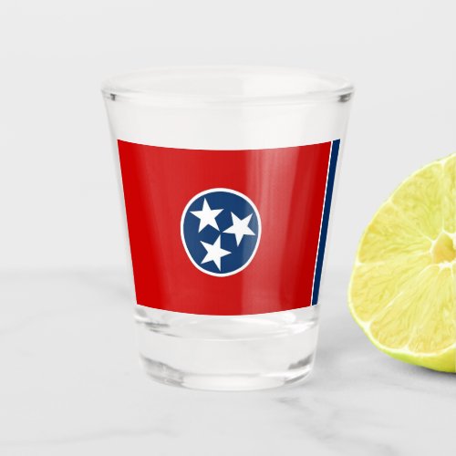 Patriotic shot glass with flag of Tennessee