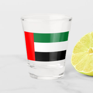 Patriotic shot glass with flag of UAE