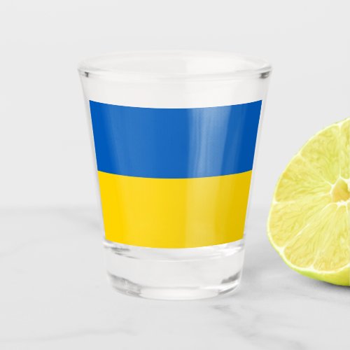 Patriotic shot glass with flag of Ukraine