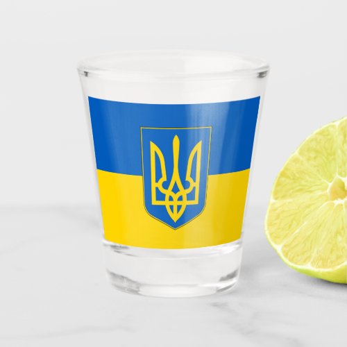 Patriotic shot glass with flag of Ukraine 