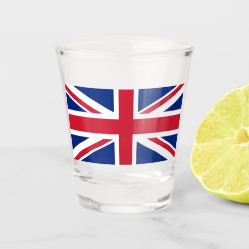 Patriotic shot glass with flag of United Kingdom