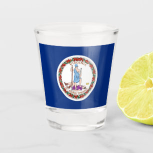 Patriotic shot glass with flag of Virginia