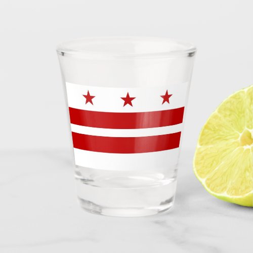 Patriotic shot glass with flag of Washington