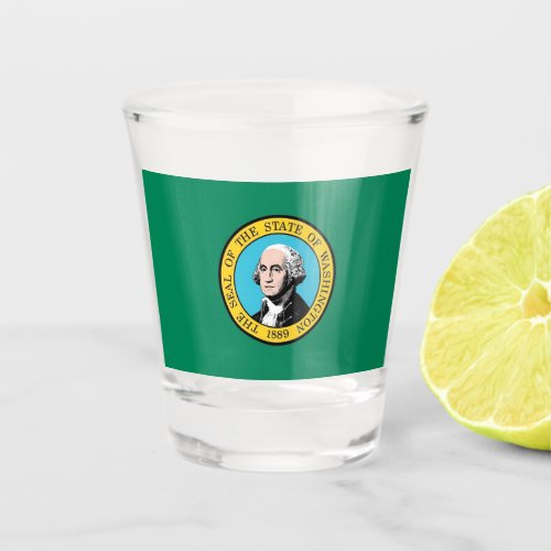 Patriotic shot glass with flag of Washington State