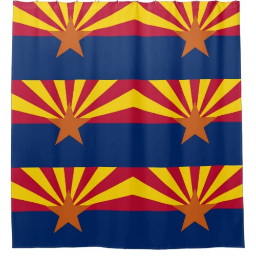 Patriotic Shower Curtain with Flag of Arizona USA