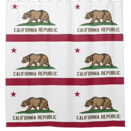 Patriotic Shower Curtain with Flag of California