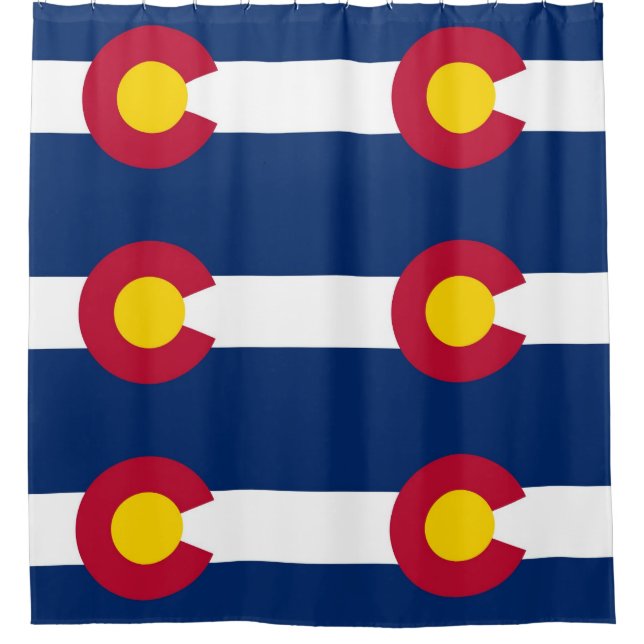 Patriotic Shower Curtain with Flag of Colorado (Front)