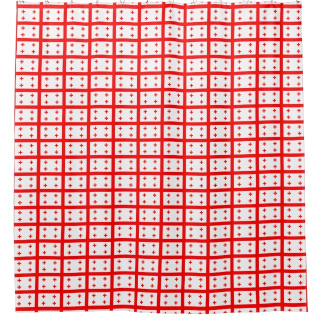 Patriotic Shower Curtain with Flag of Georgia (Front)