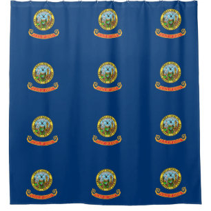 Patriotic Shower Curtain with Flag of Idaho