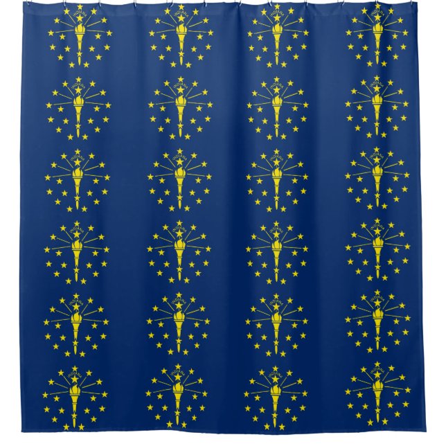 Patriotic Shower Curtain with Flag of Indiana (Front)