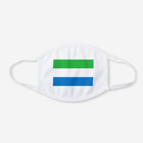 Patriotic Sierra Leone Flag White Cotton Face Mask