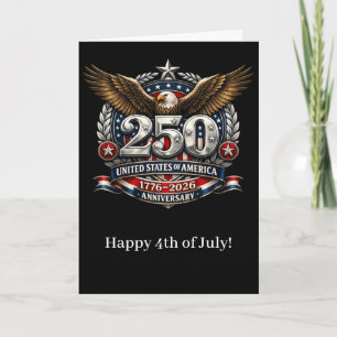 Patriotic Silver Semiquincentennial Emblem Holiday Card