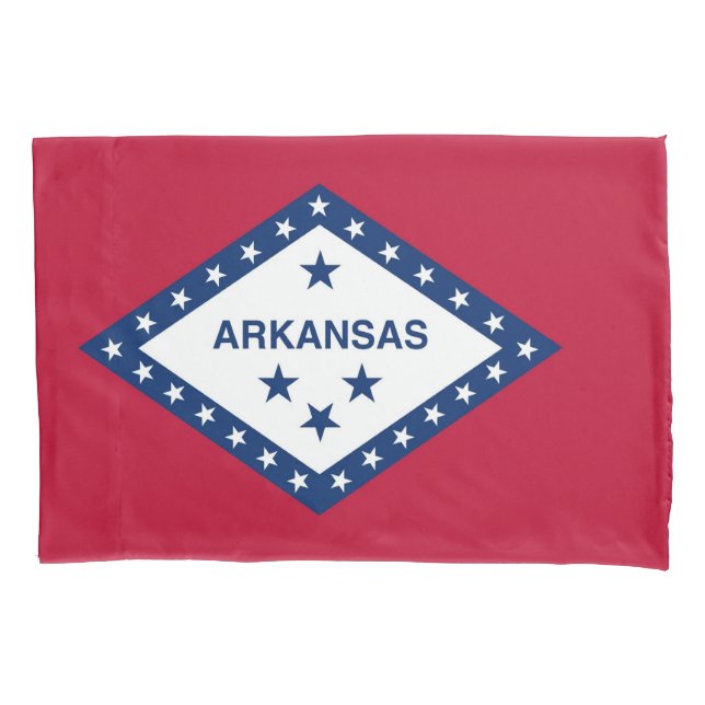 Patriotic Single Pillowcase flag of Arkansas, USA (Front)