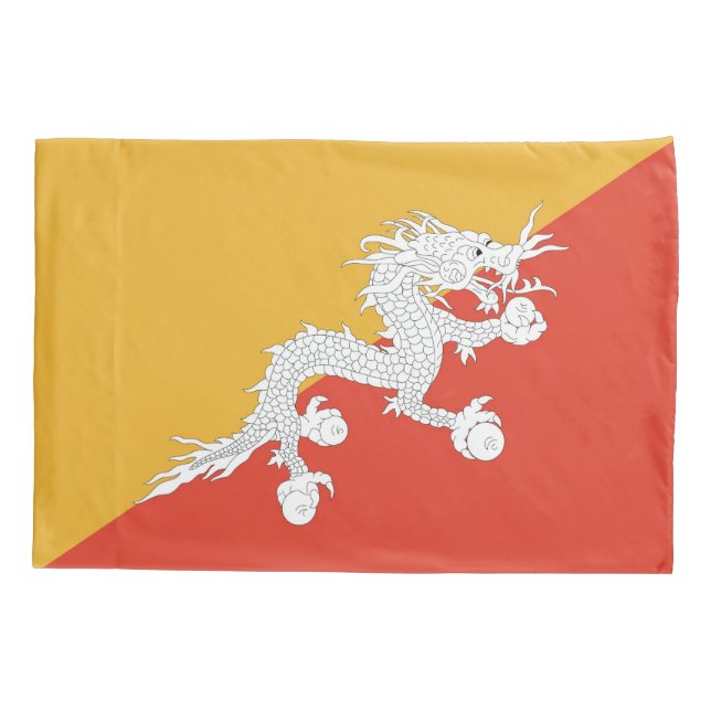 Patriotic Single Pillowcase flag of Bhutan (Back)