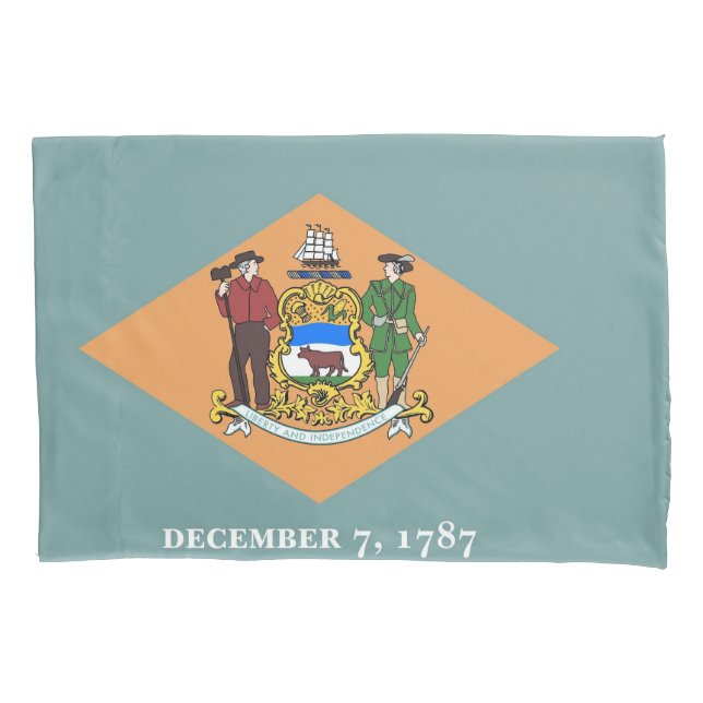Patriotic Single Pillowcase flag of Delaware, USA (Front)