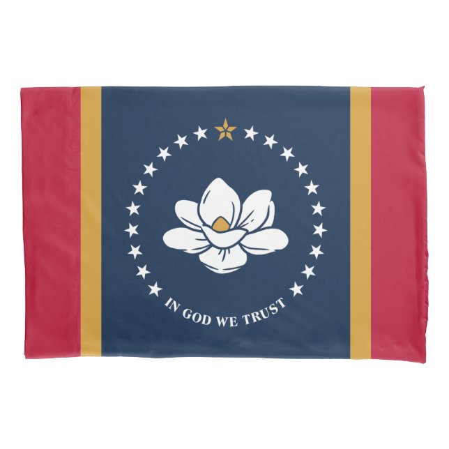 Patriotic Single Pillowcase, flag of Mississipi Pillow Case (Front)