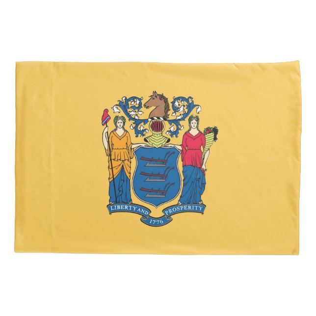 Patriotic Single Pillowcase flag of New Jersey (Back)