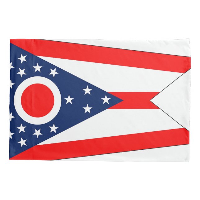 Patriotic Single Pillowcase flag of Ohio, USA (Back)