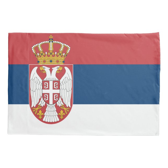 Patriotic Single Pillowcase flag of Serbia (Back)