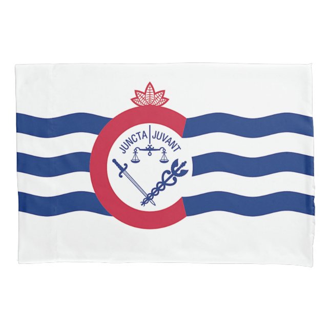 Patriotic Single Pillowcase with Cincinnati flag (Front)