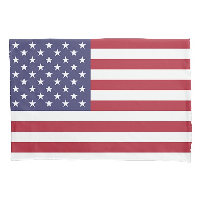 Patriotic Single Pillowcase with flag of USA (Front)