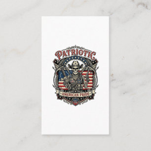 Patriotic Skeleton Cowboy Dark Patriot Skeleton &  Business Card