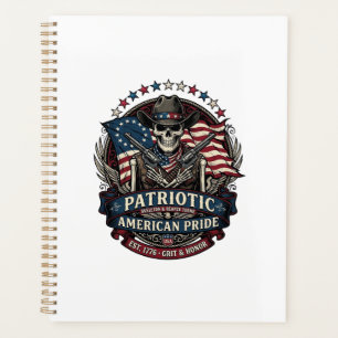 Patriotic Skeleton Cowboy Dark Patriot Skeleton &  Planner